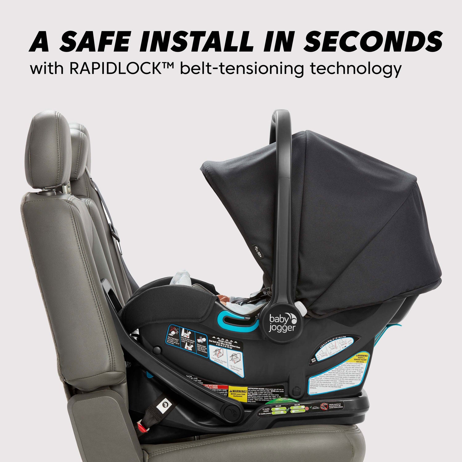 car seat base and stroller Baby Jogger City GO 2 Infant Car Seat (Slate)