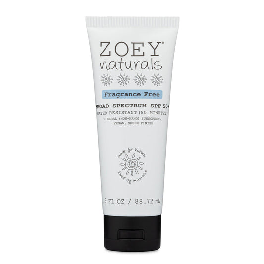Zoey Naturals Broad Spectrum SPF 50+ Tube Sunscreen - 3 fl oz - Fragrance Free