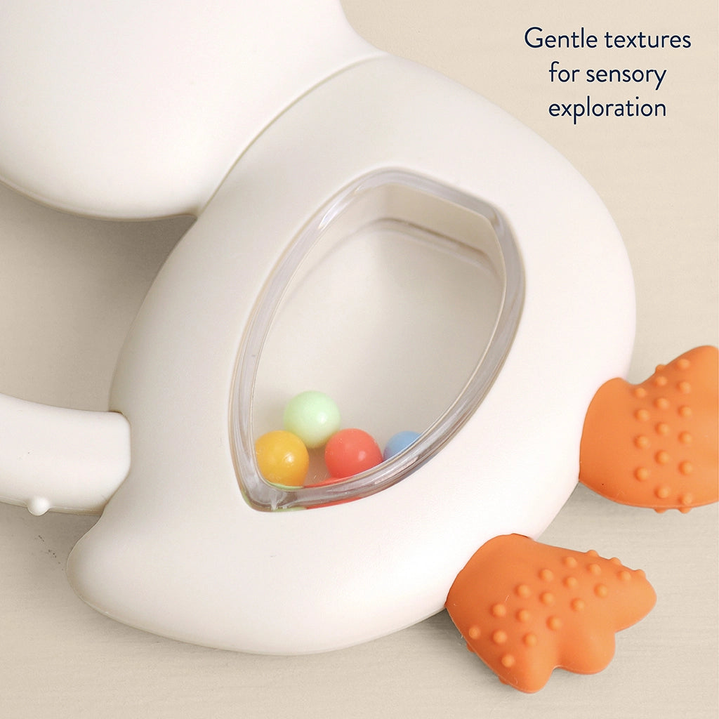 Itzy Ritzy Bitzy Shake Silicone Teether with Rattle - Goose