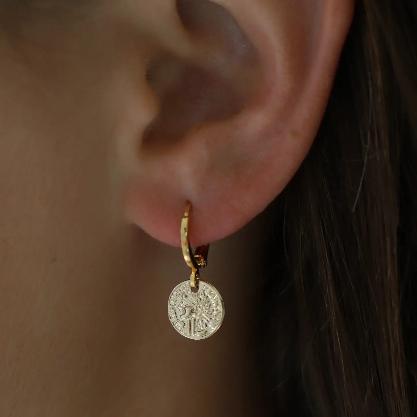Katie Waltman Jewelry Petite Coin Huggie Earrings
