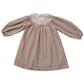 Mebie Baby Camel Gingham Lace Dress