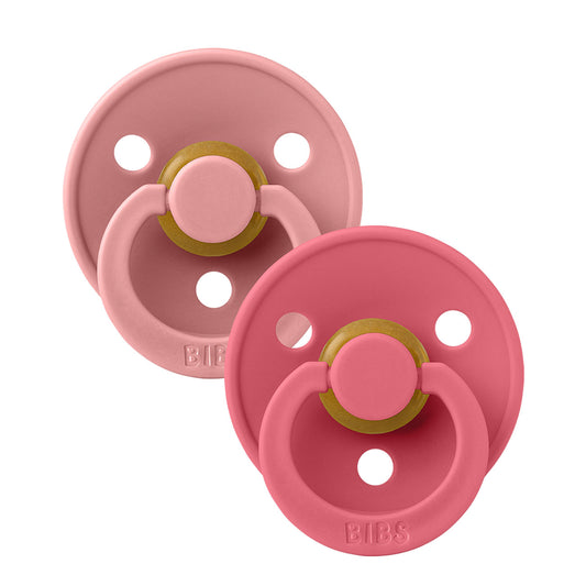 BIBS Colour 2-Pack Pacifier Set - Dusty Pink / Coral