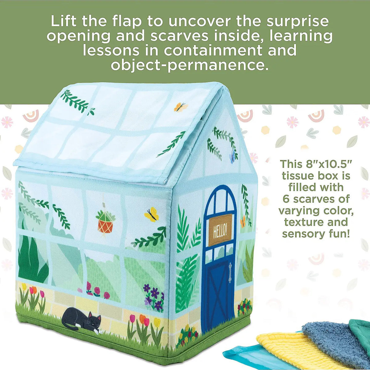 MindWare & Peaceable Kingdom Ss Sensory Peek & Pull Tissue Box