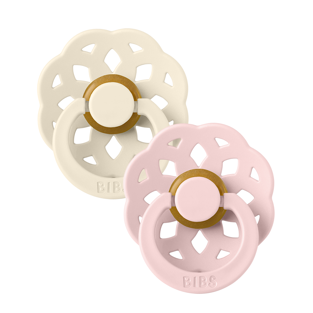 BIBS Boheme 2-Pack Pacifier Set - Blossom / Ivory