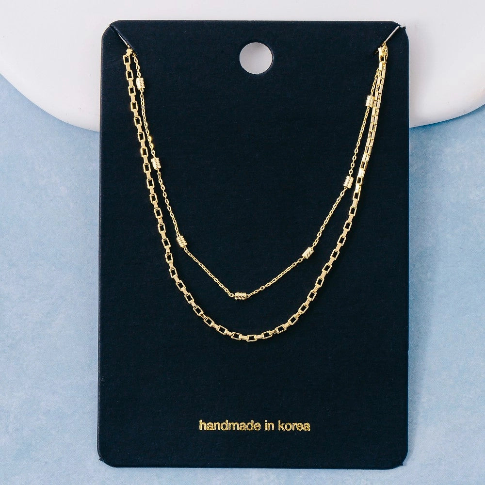 Fame Two Row Layered Chain Necklace