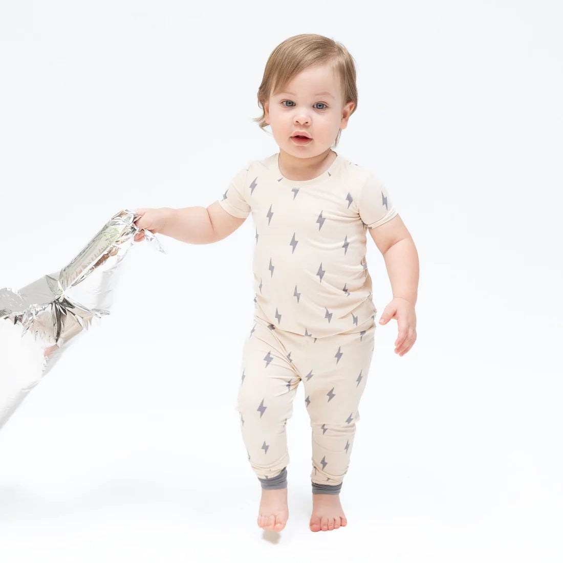 Angel Dear Lightning Bolt Viscose - Short Sleeve Loungewear Set