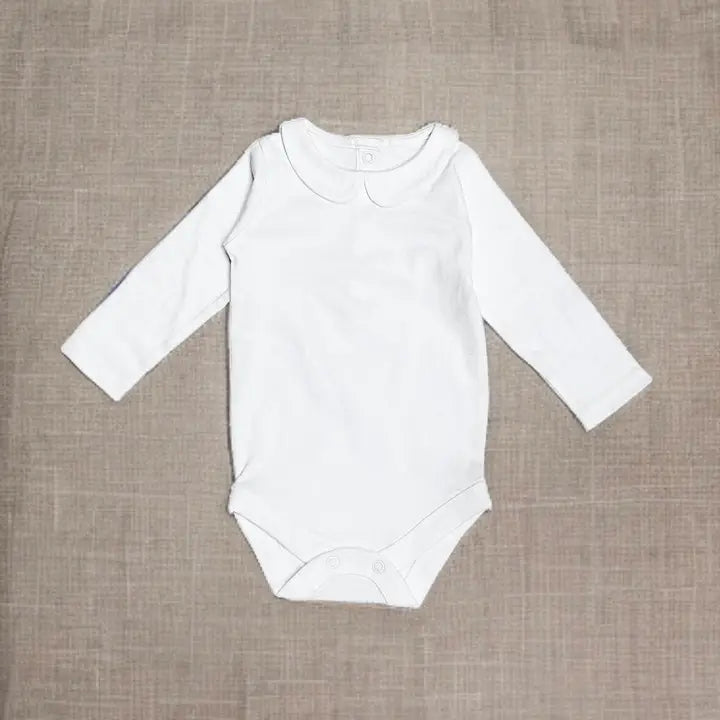 Viverano Organics Basic Peter Pan Long Sleeve Organic Cotton Baby Bodysuit