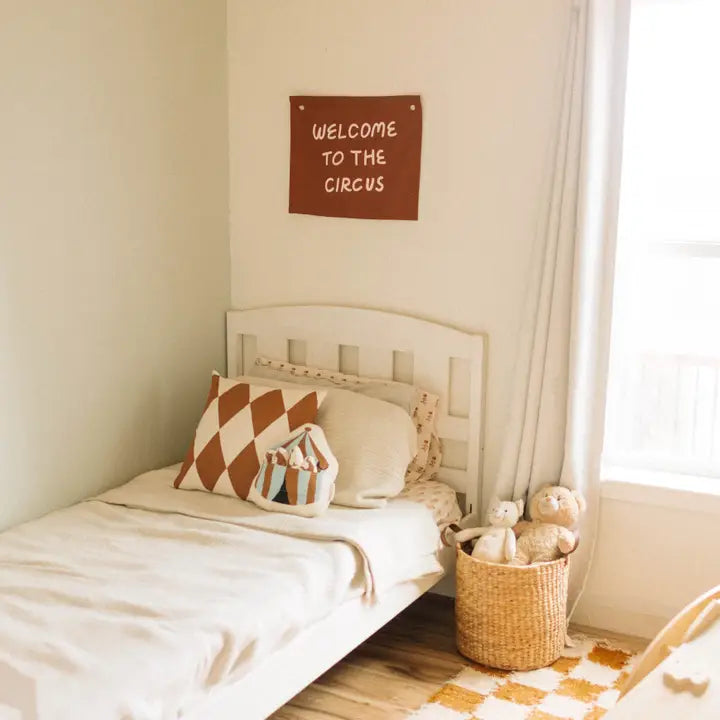 Imani and kids Welcome To The Circus Canvas Banner