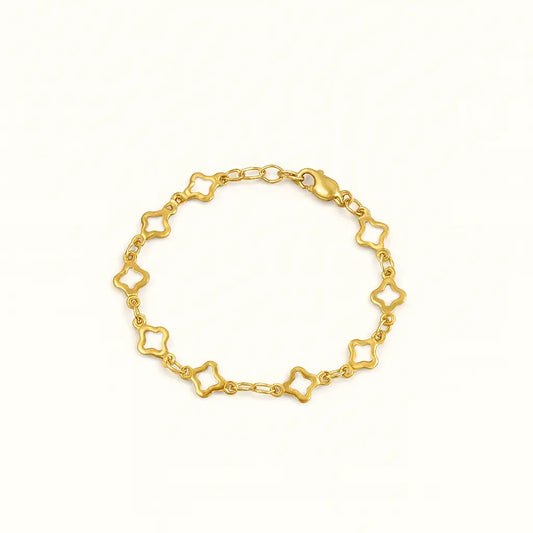 LittleLundsCo 14k Gold Filled Golden Clover Chain Bracelet