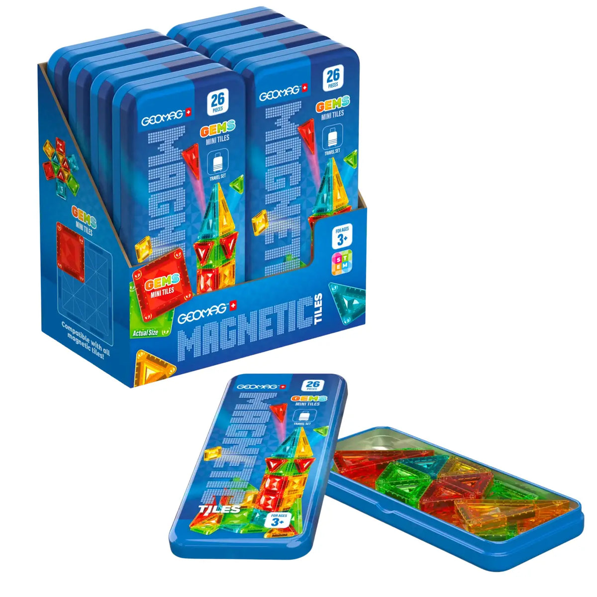 GEOMAGWORLD USA Geomag Mag Tiles Mini Gems Travel Set