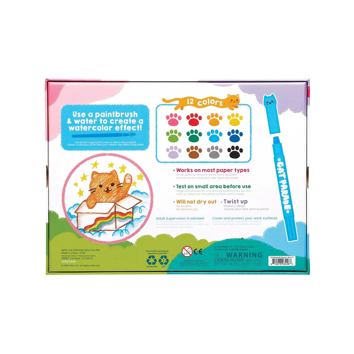OOLY Cat Parade Twist-Up Watercolor Gel Crayons - Set of 12