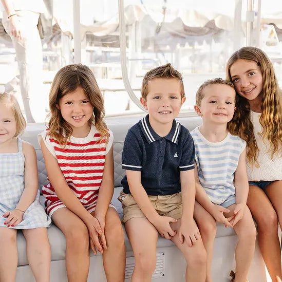 Mebie Baby Red Stripe Knit Short Tank Set