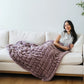 Saranoni Double Ruched Faux Fur Throw Blankets