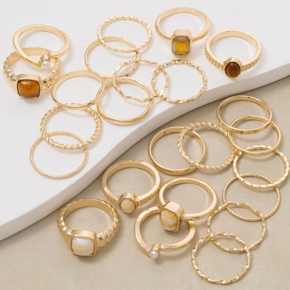 Fame Assorted Twelve Piece Stone Ring Set