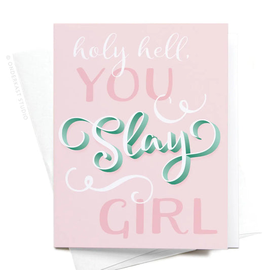 Easyhand Goods Holy Hell You Slay Girl Greeting Card