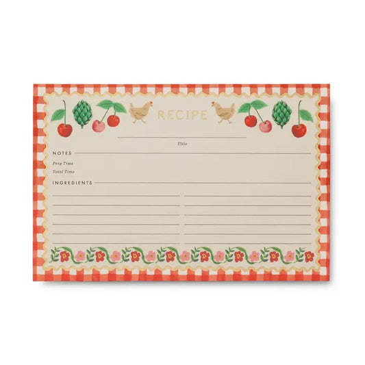 Rifle Paper Co Pack of 12 Cherry Farm Recipe Cards