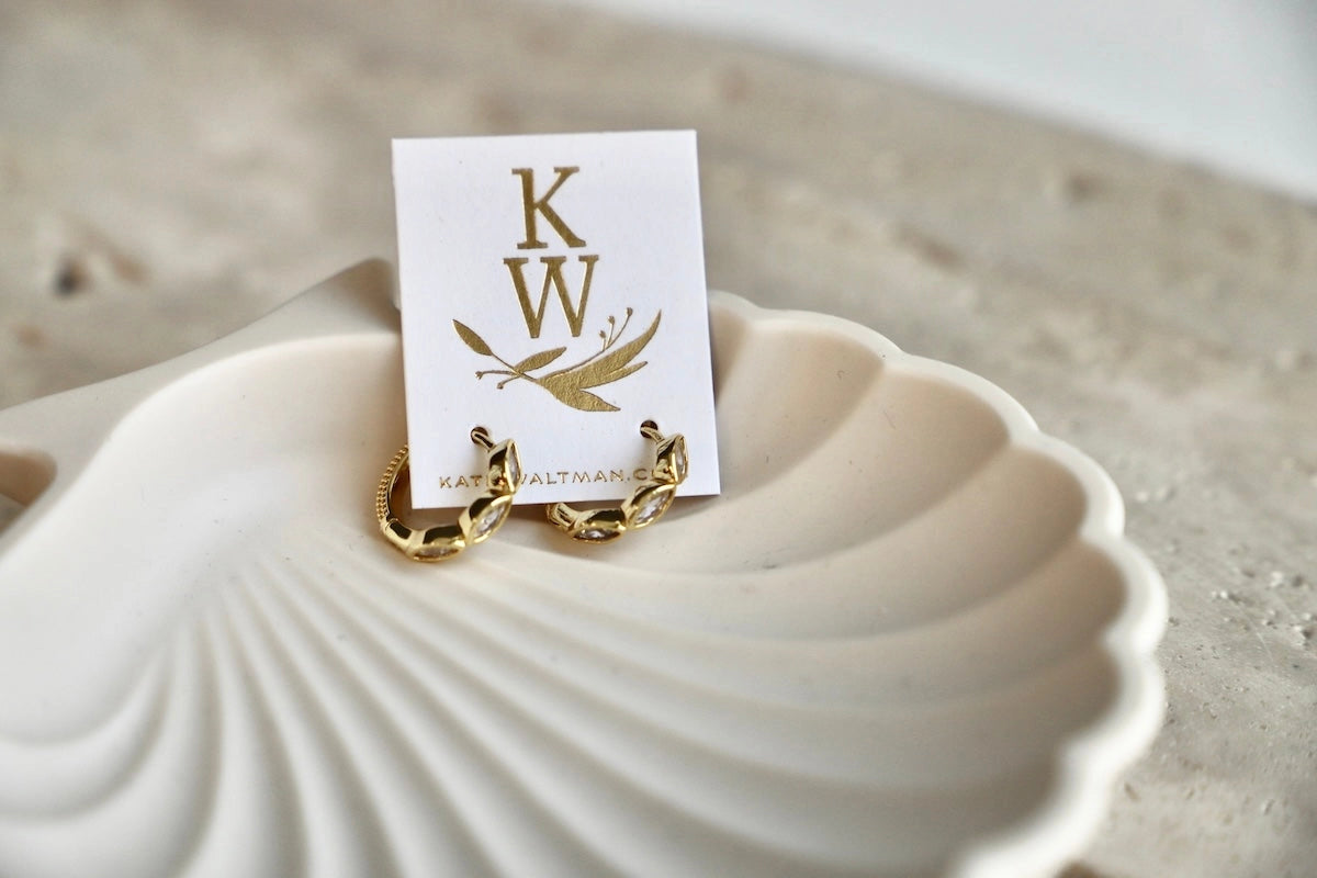 Katie Waltman Jewelry Gold Lace And Textured Hoops