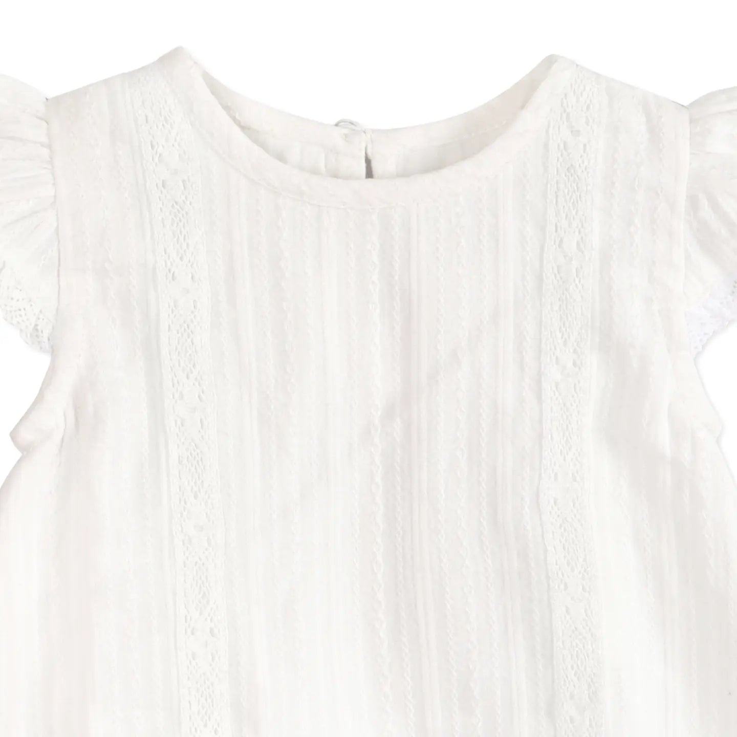 Viverano Organics Noelle Dobby Organic A Line Baby Dress + Bloomer - White