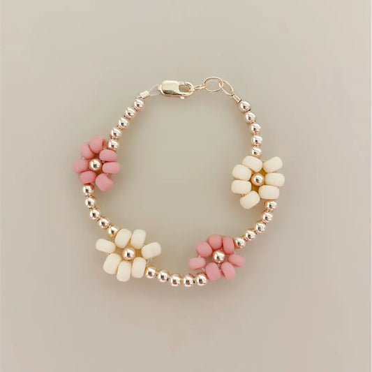 LittleLundsCo Baby Bracelet - Neutral Flower Daisy
