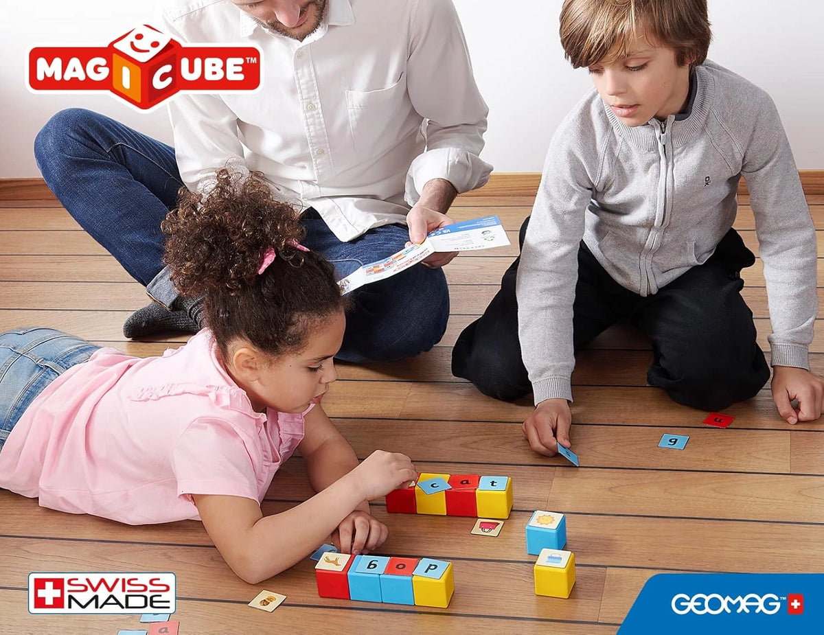 GEOMAGWORLD USA Geomag™ Magicube Learning Words 55 Piece Stem Building Set