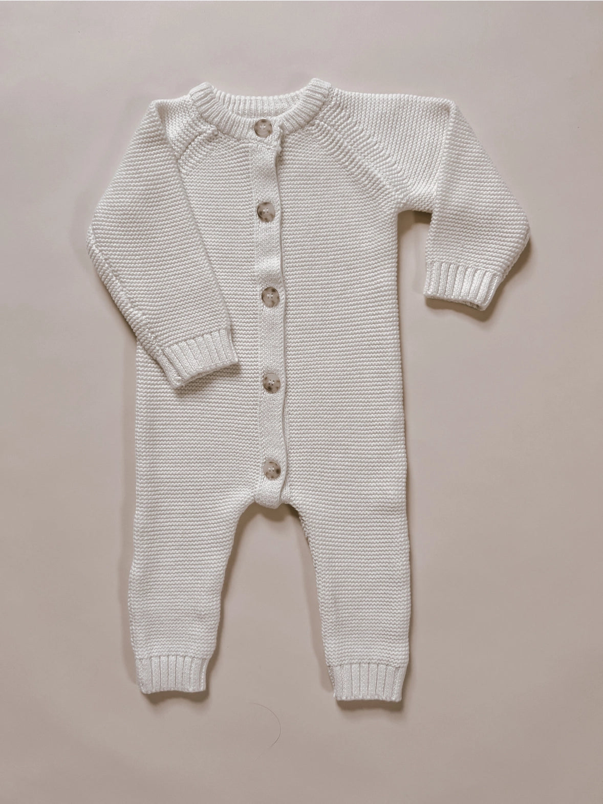 Luna and Luca Classic Purl Knit Jumpsuit - White