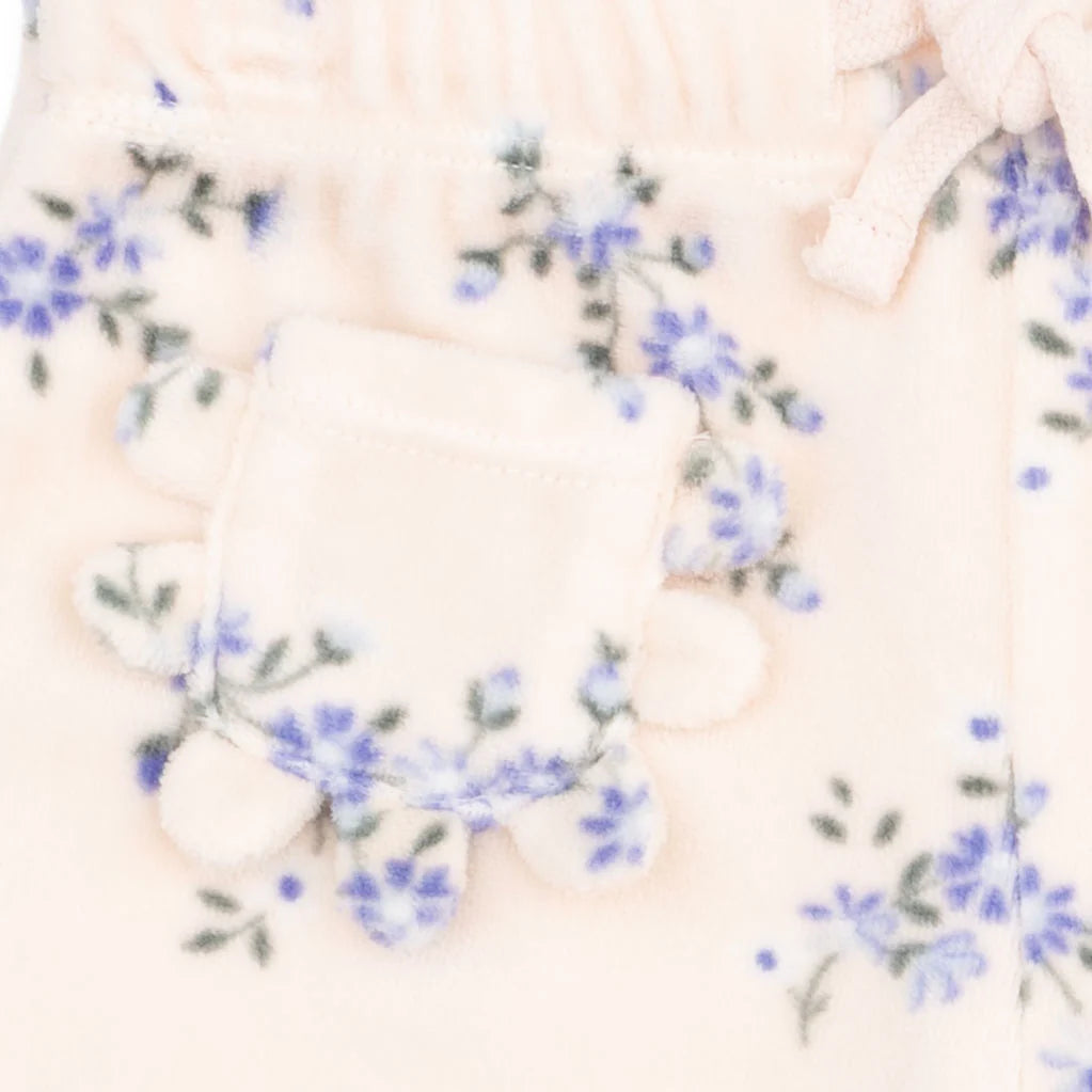 Angel Dear Sweet Hanna Floral Velour - Oversized Sweatshirt and Wide Leg Pant