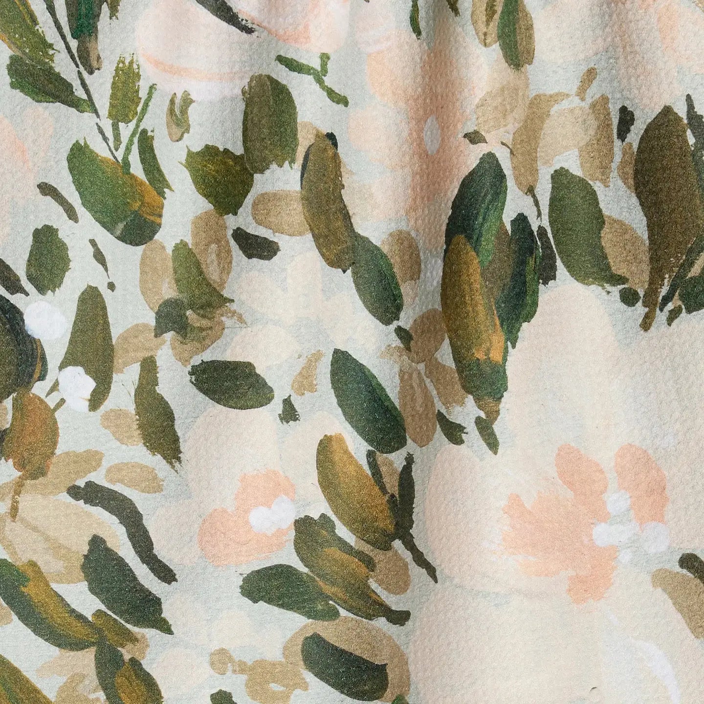 Geometry Painted Blossoms Tea Towel