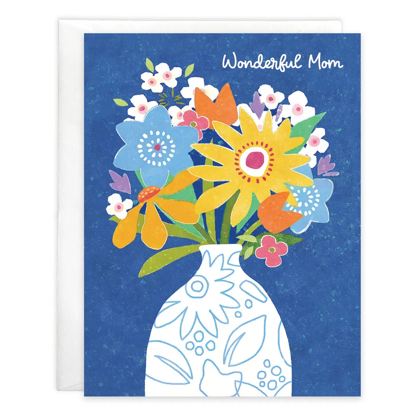 Gina B Designs Mother's Day Greeting Card - Vase on Blue