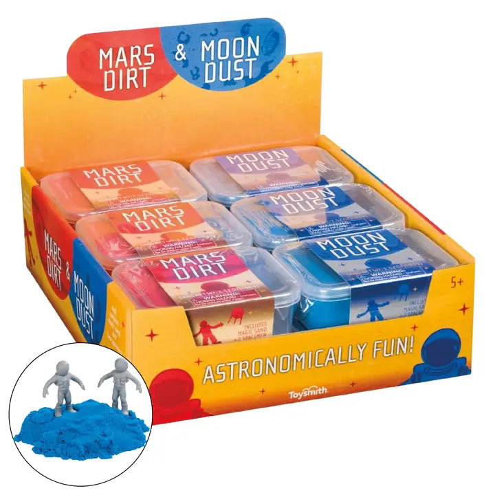 Toysmith Mars Dirt & Moon Dust Kinetic Sand with Space Figurine