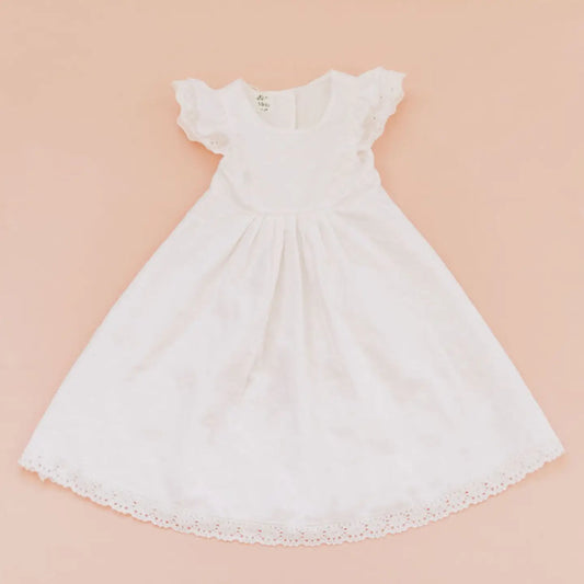 Miriia Everly Baby Girl White Cotton Baptism Christening Dress