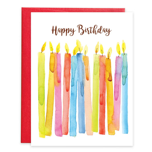 Gina B Designs Birthday Greeting Card - Watercolor Candles