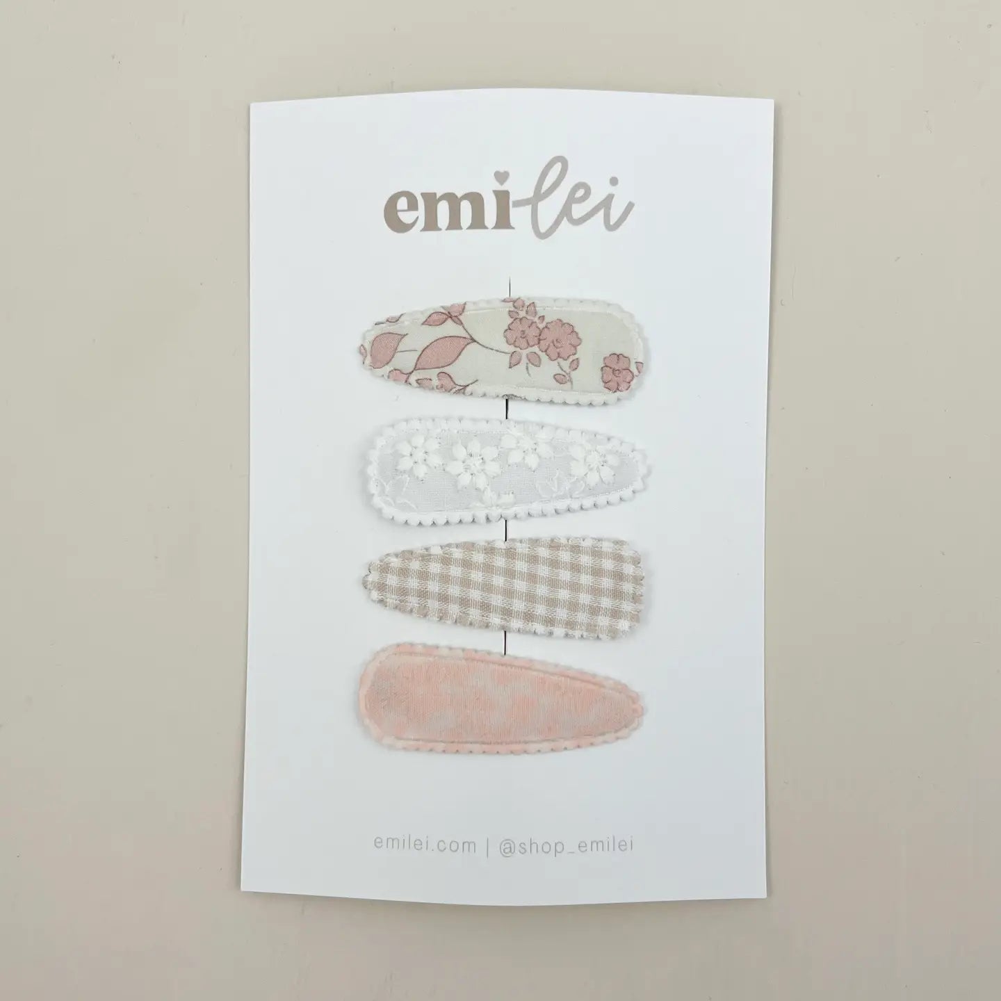 Emi Lei Fabric Barrette Hair Clip - Set of 4