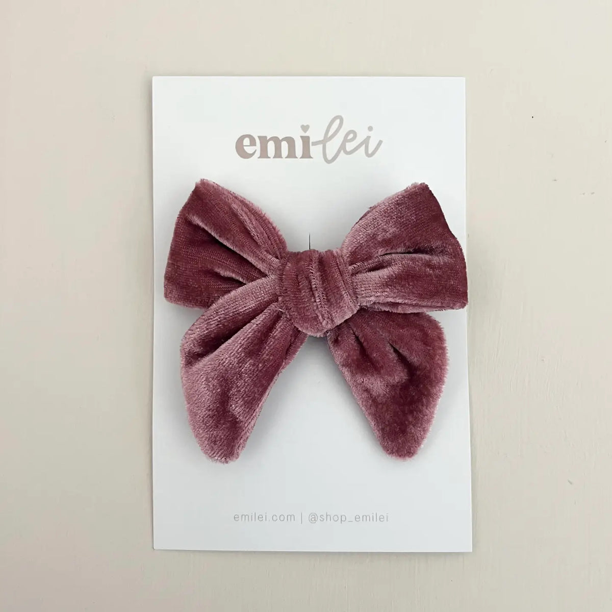 Emi Lei Velvet Fable Bow 2.0 Hair Clip - Plum Rose