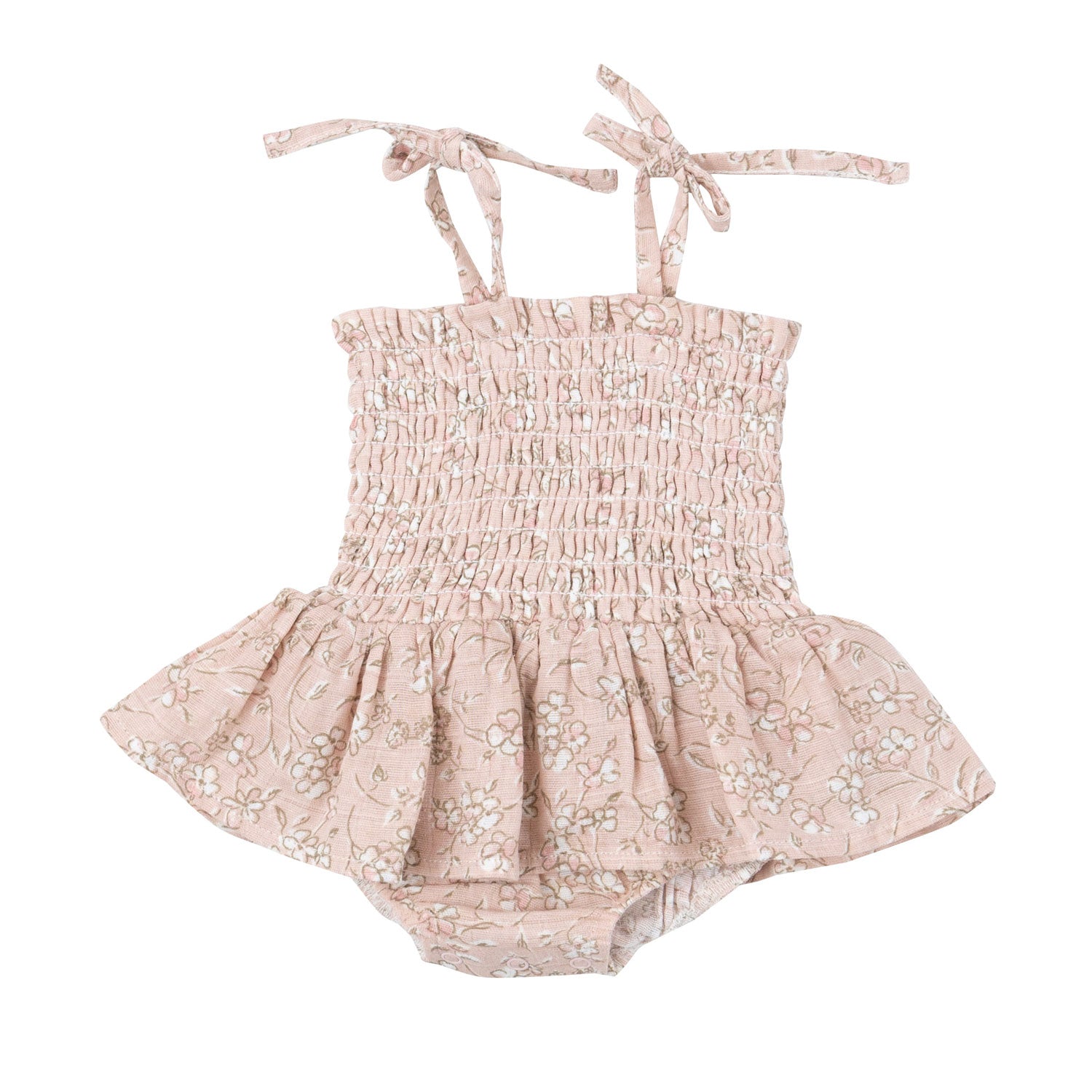 Angel Dear Muslin Smocked Bubble with Skirt - Baby's Breath Floral