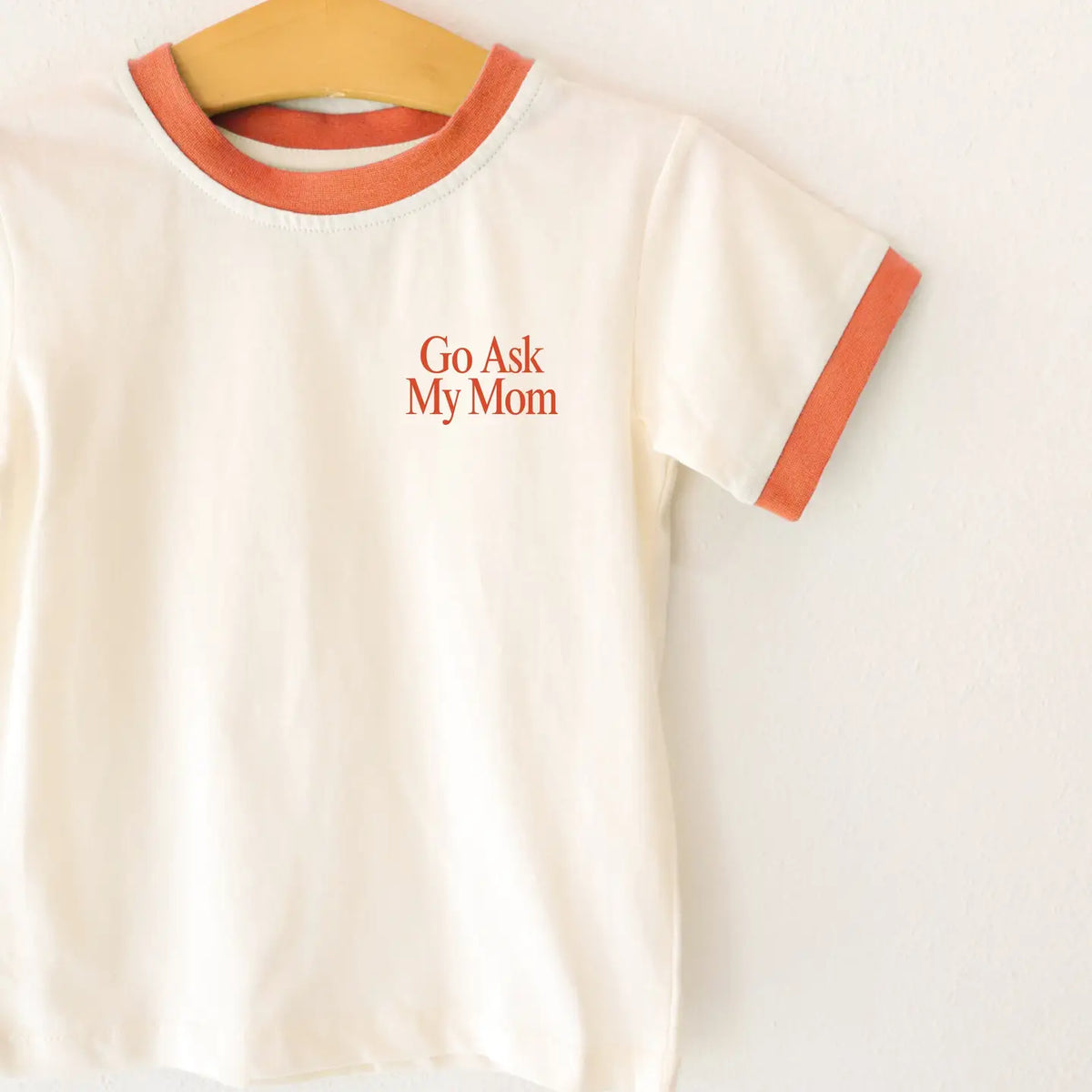 Polished Prints Kids Go Ask Mom Retro Ringer T-Shirt