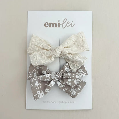 Emi Lei Alligator Clip Bow Set