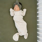 Mebie Baby Vanilla Organic Cotton Ribbed Knot Gown