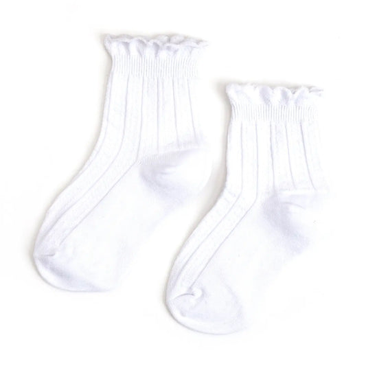 Little Stocking Co White Frill Midi Socks
