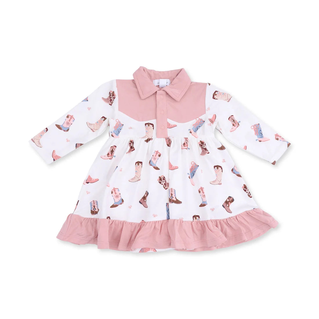 Angel Dear Buckarette Boots - Long Sleeve Cowboy Bodysuit Dress