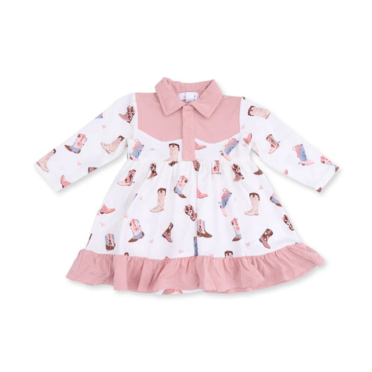 Angel Dear Buckarette Boots - Long Sleeve Cowboy Bodysuit Dress
