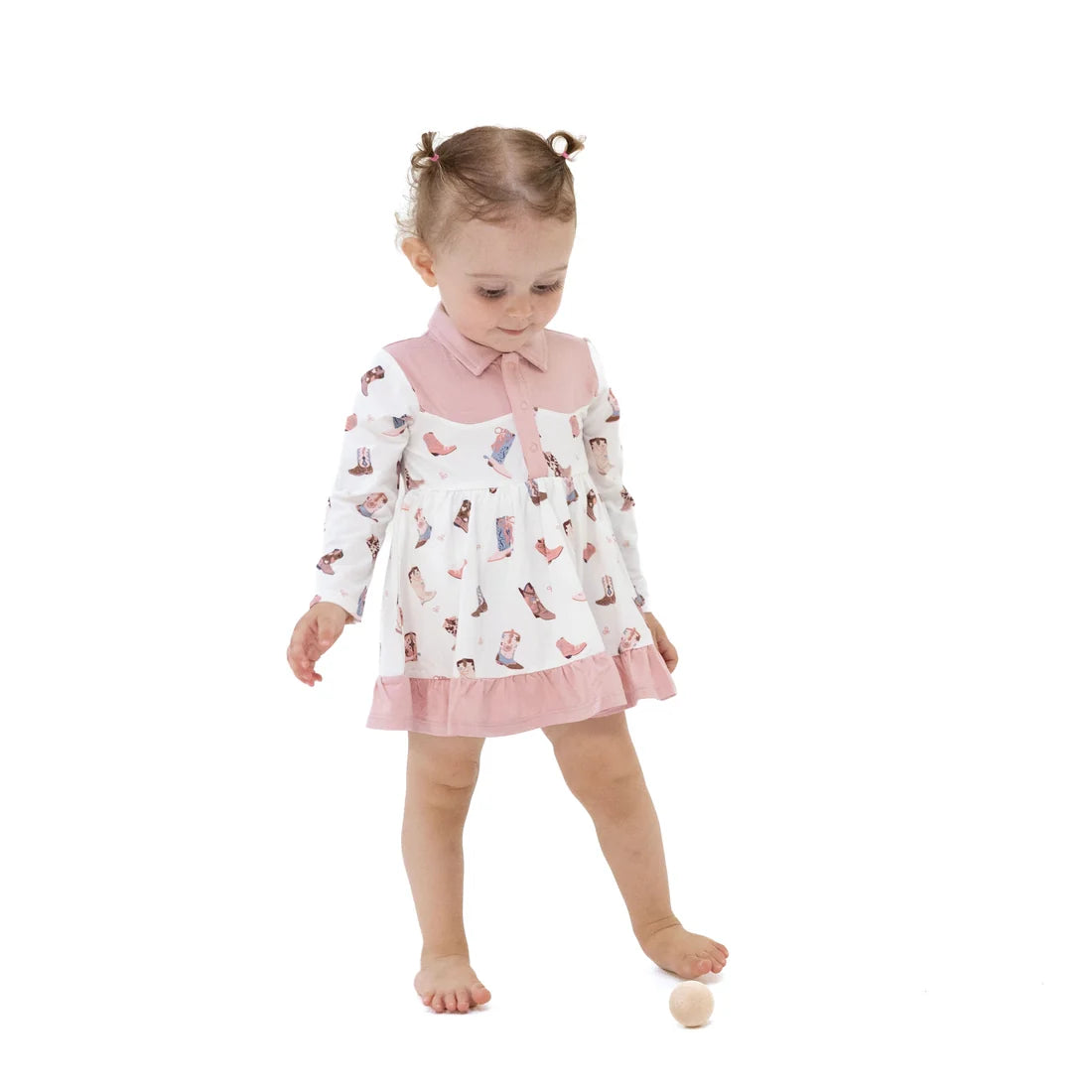 Angel Dear Buckarette Boots - Long Sleeve Cowboy Bodysuit Dress