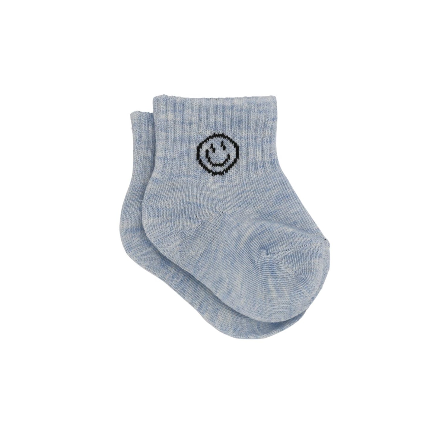 The Baby Cubby Smiling Face Socks - Light Blue