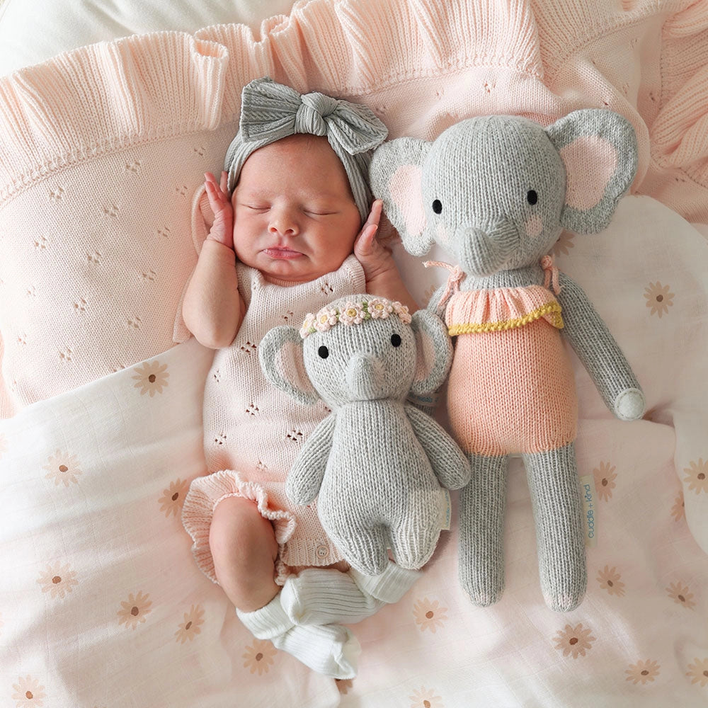 Cuddle and Kind Blush Floral Baby Elephant