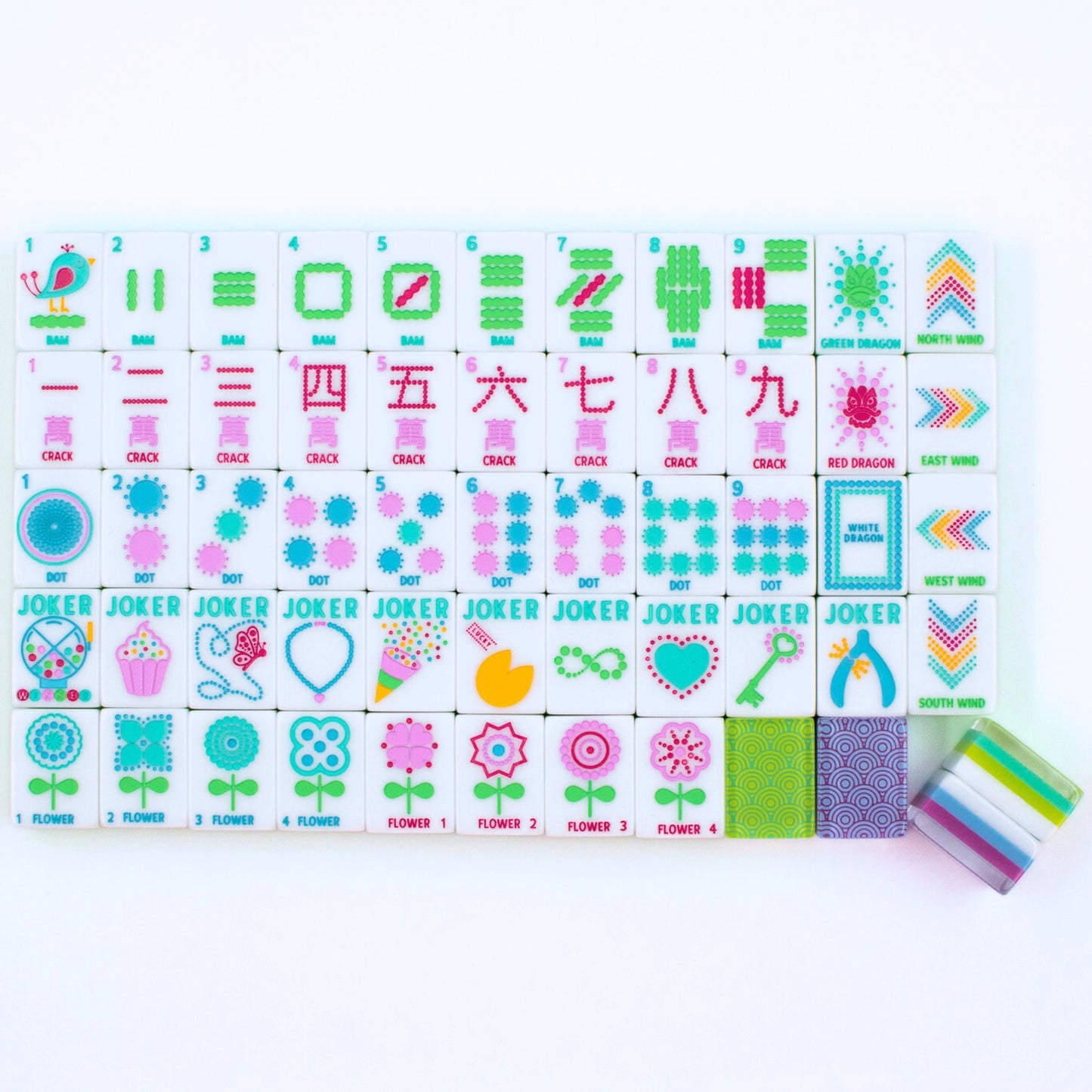 My Fair Mahjong Crystal Confetti Mahjong with a Sprinkle of Color - Lemon-Lime