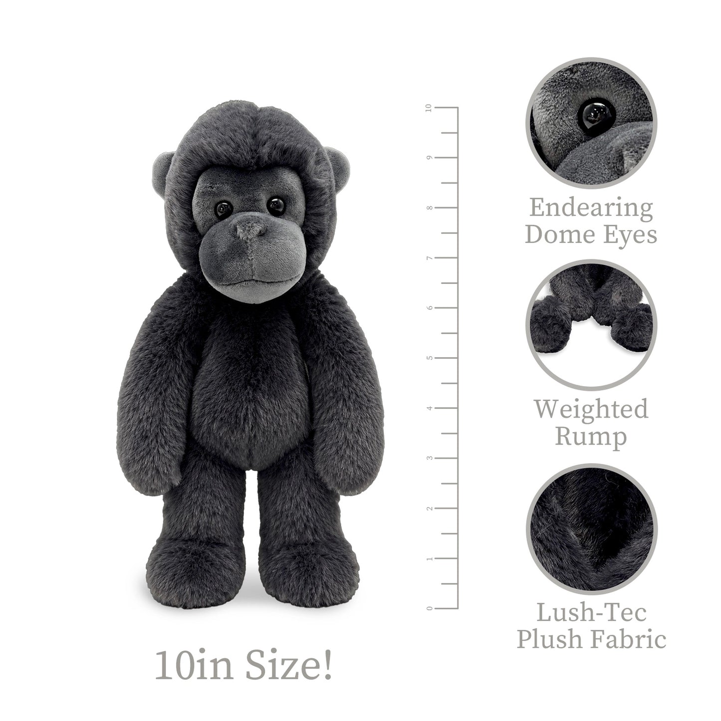Beverly Hills Teddy Bear Company World Softest Plush Lushee 10 Inch - Gaga Gorilla