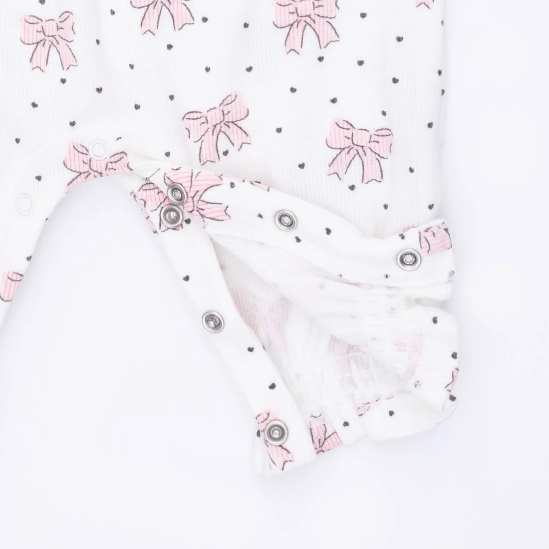 Angel Dear Bows and Hearts - Cuffed Sleeve Romper