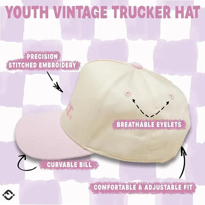 Funky Junque Two Tone Cap Big Sister - Light Pink/beige