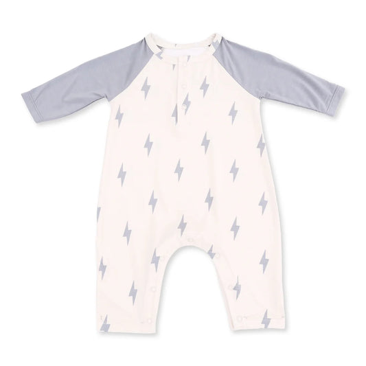 Angel Dear Lightning Bolt Viscose - Long Sleeve Raglan Henley Romper