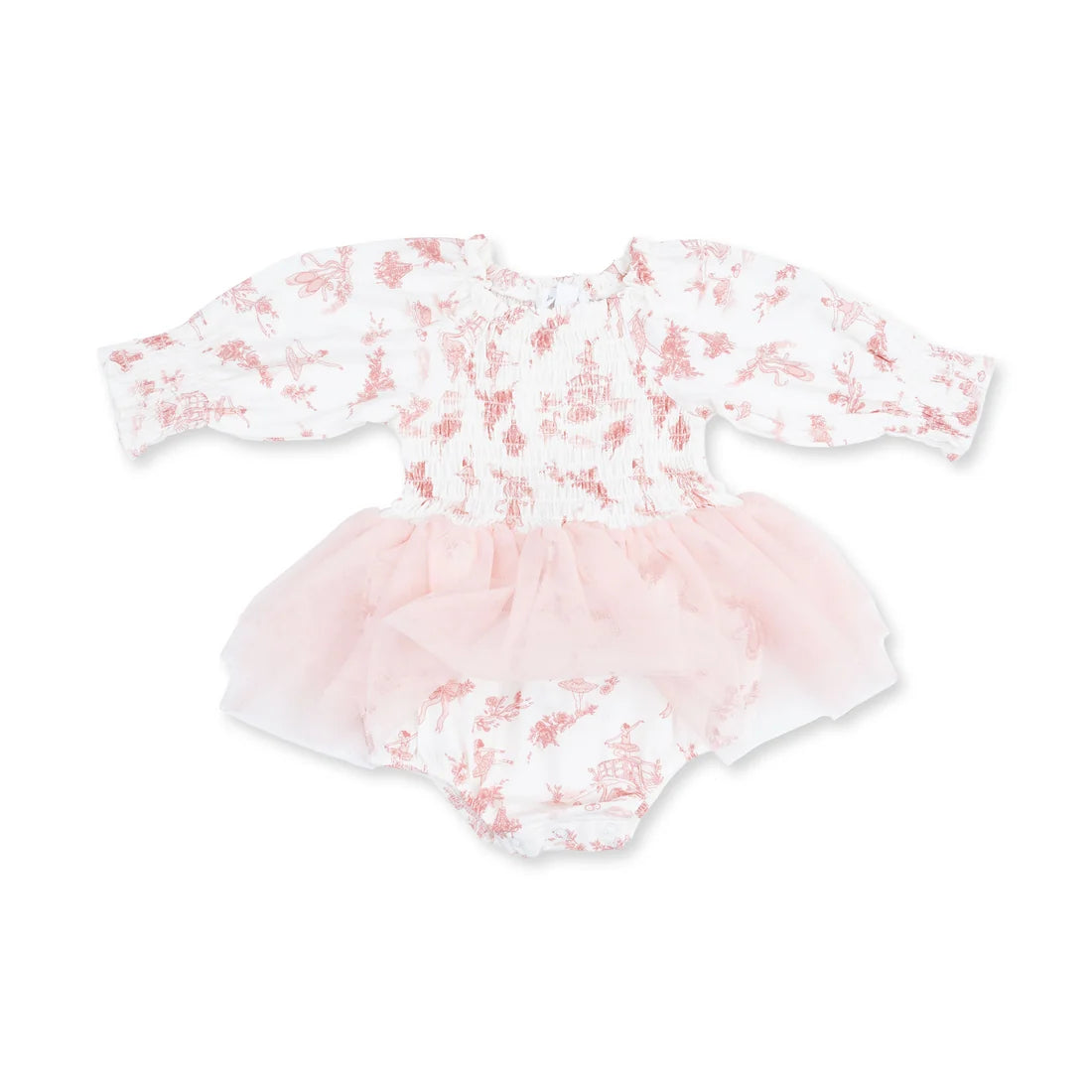 Angel Dear Ballet Toile - Long Sleeve Smocked Bubble with Tutu