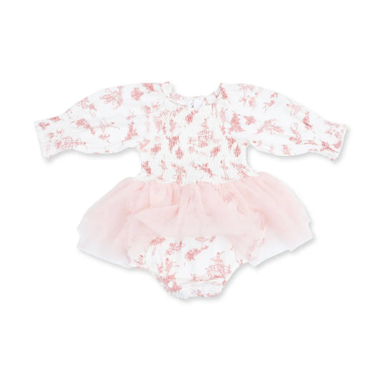 Angel Dear Ballet Toile - Long Sleeve Smocked Bubble with Tutu
